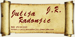 Julija Radonjić vizit kartica